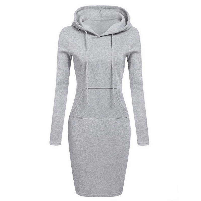 Mid-length hooded sweatshirt