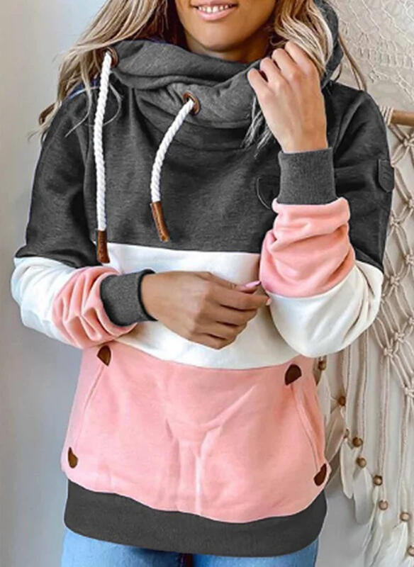 Paneled hooded sweatshirt