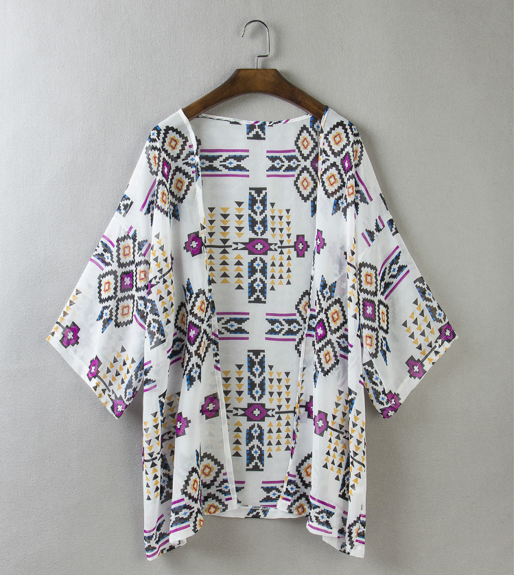 Chiffon blouse bikini jacket loose cardigan shirt kimono