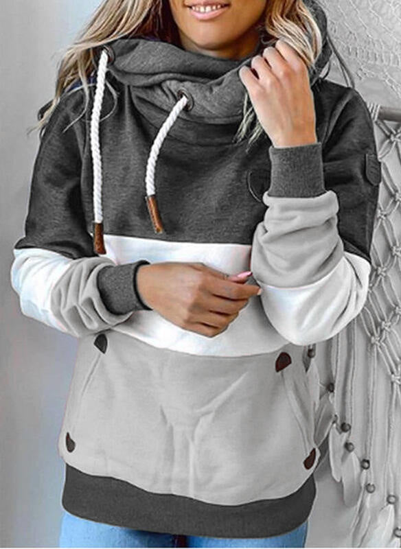 Paneled hooded sweatshirt