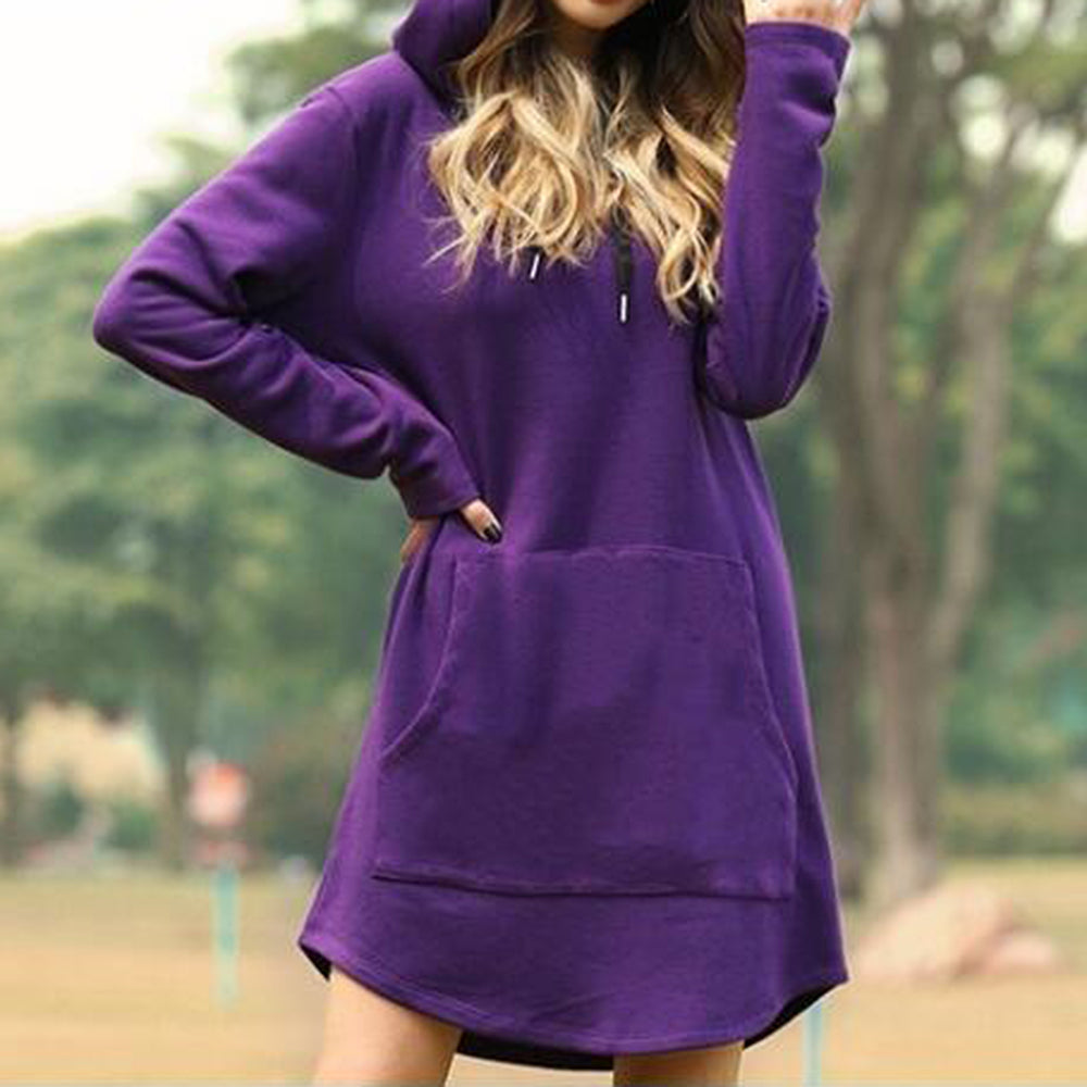 Mid-length hooded sweatshirt