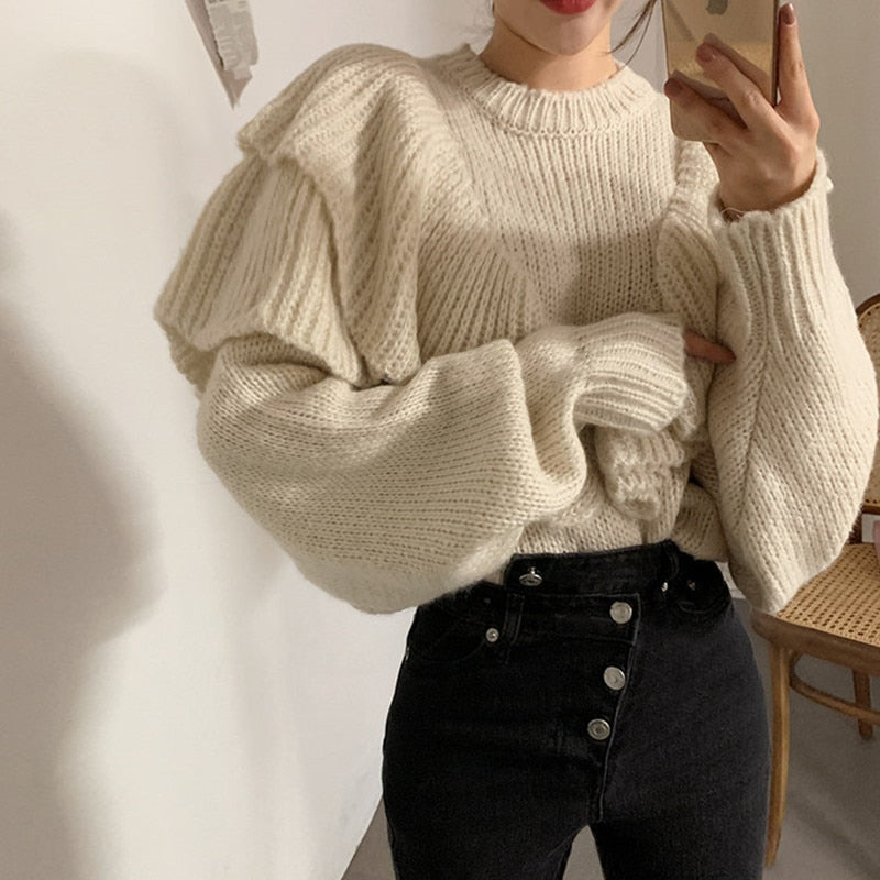 Lantern sleeve sweater