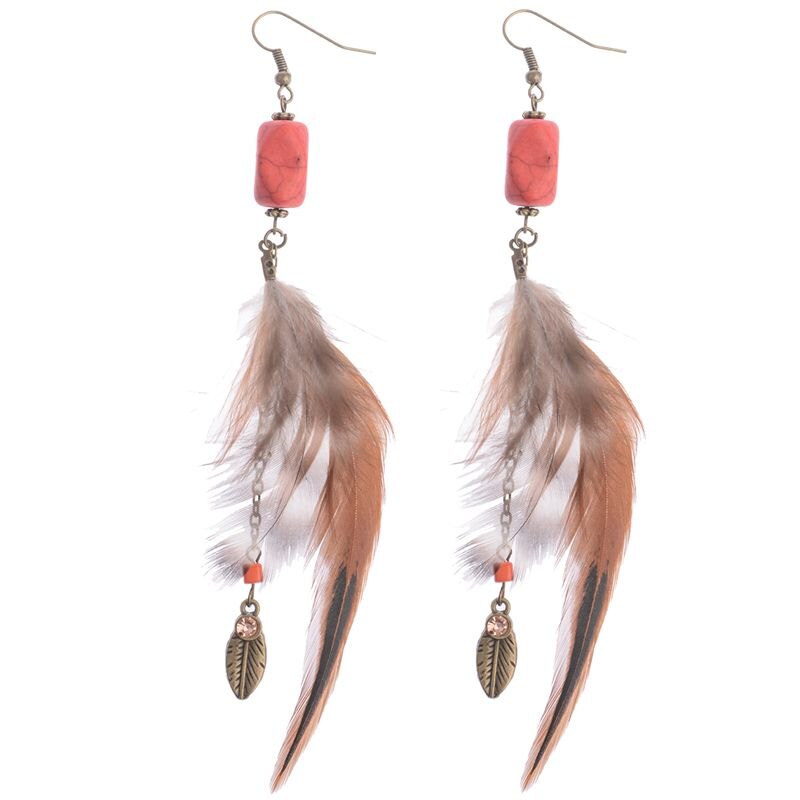 Dream Catcher Tassel Feather Earrings