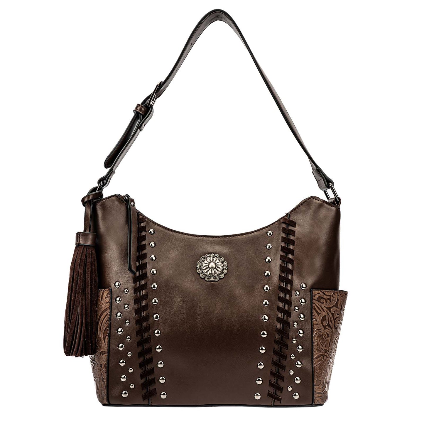 Conceal Carry Fringe Studs Stitch Embossed Hobo