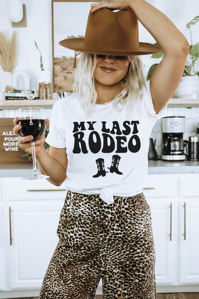 Retro Cowgirl Last Rodeo Short Sleeve Top