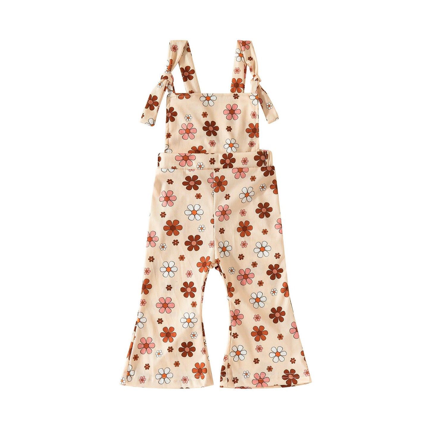 Floral Print Sleeveless Backless Knotted Rompers