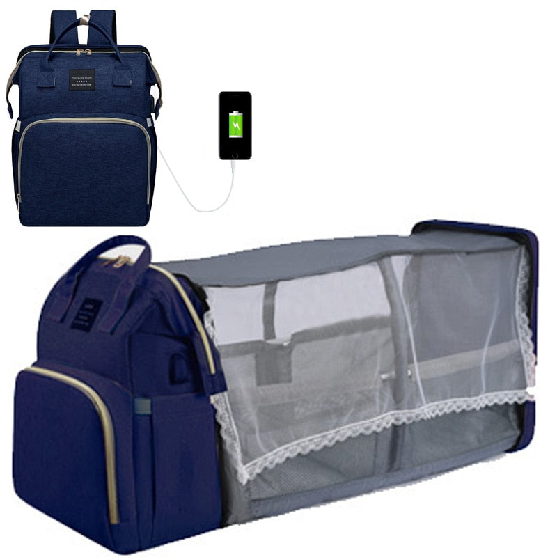 Folding Bag Lightweight Portable Folding Crib Bed Large-capacity Baby Backpack