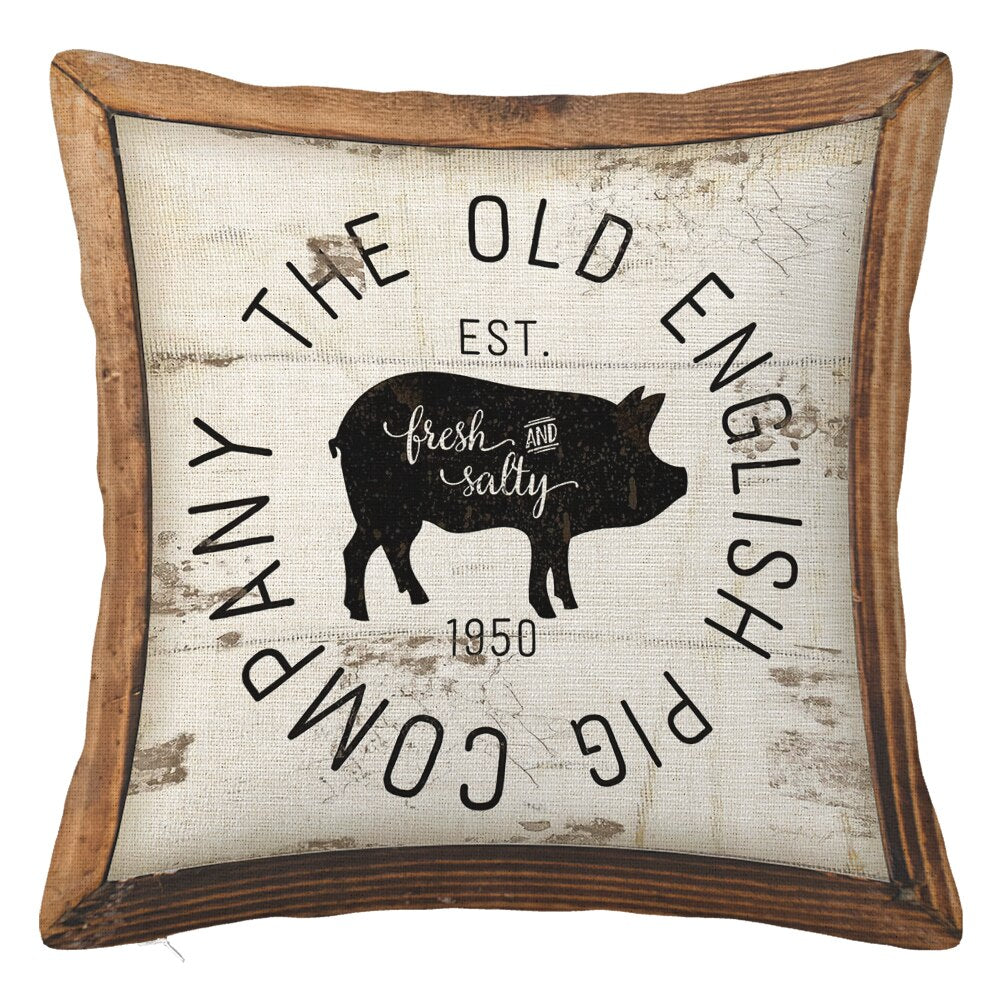 Retro cow pattern linen pillowcase pillowcase 40x40