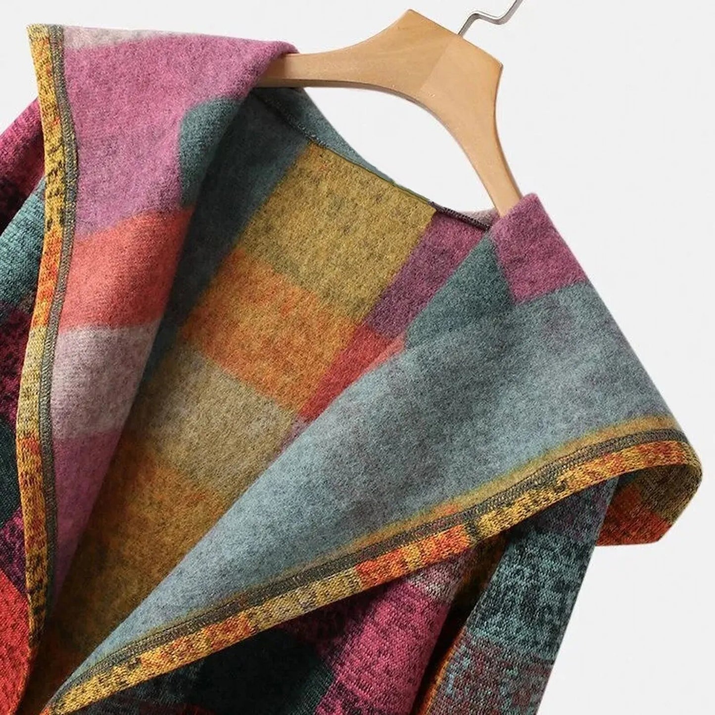 Vintage Plaid Print Long Cardigans For Women Boho Hooded Coats 2023 Autumn Long Sleeve Elegant Lady Tops Knit Cardigans Jackets