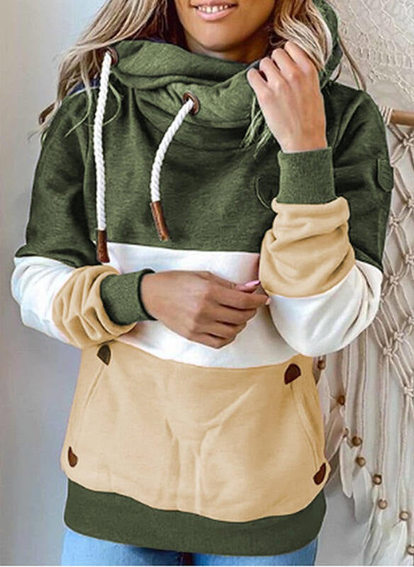 Paneled hooded sweatshirt