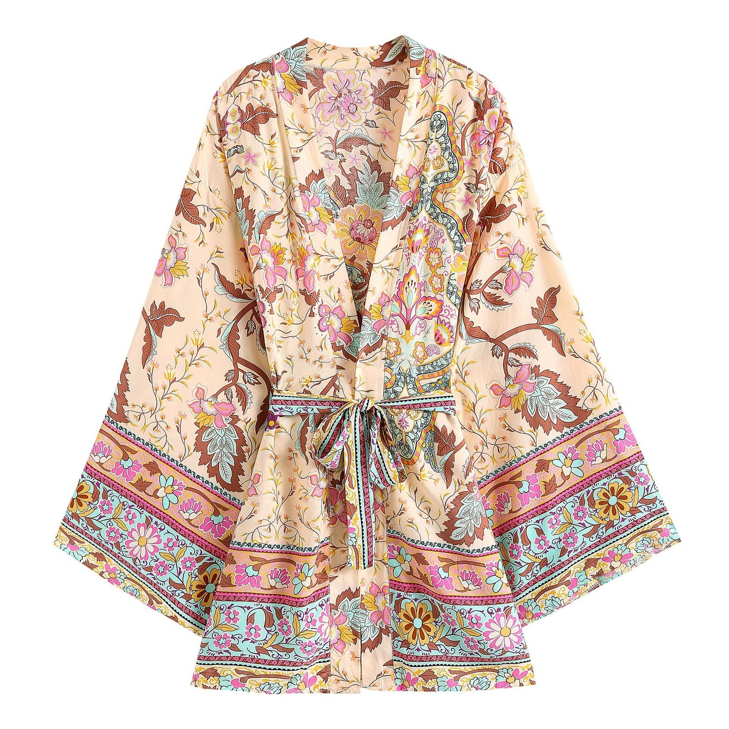 Bohemian Short Waist Belt Totem Kimono