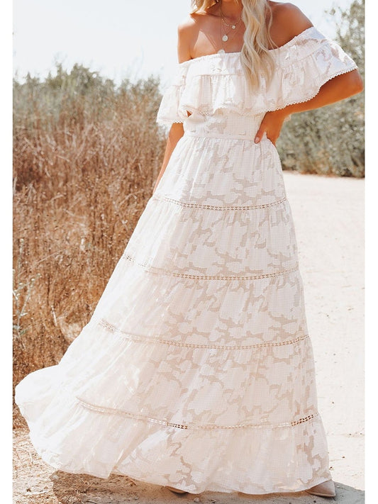 Butterfly Sleeve Lace Boho Dress